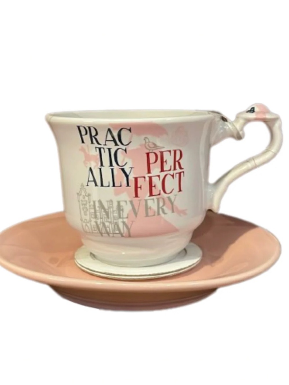 DISNEY PARKS MARY POPPINS PRACTICALLY PERFECT IN EVERY WAY TEA CUP AND SAUCER - Picture 3 of 4